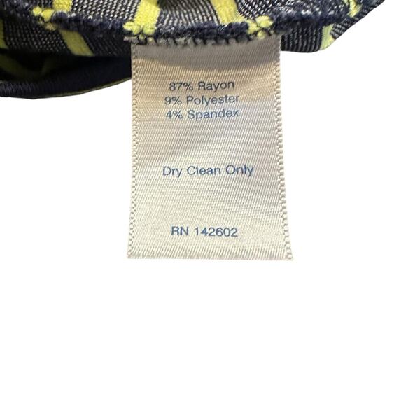 STS Sail to Sable Navy and Chartreuse Striped Short Sleeve Dress S - Picture 4 of 5